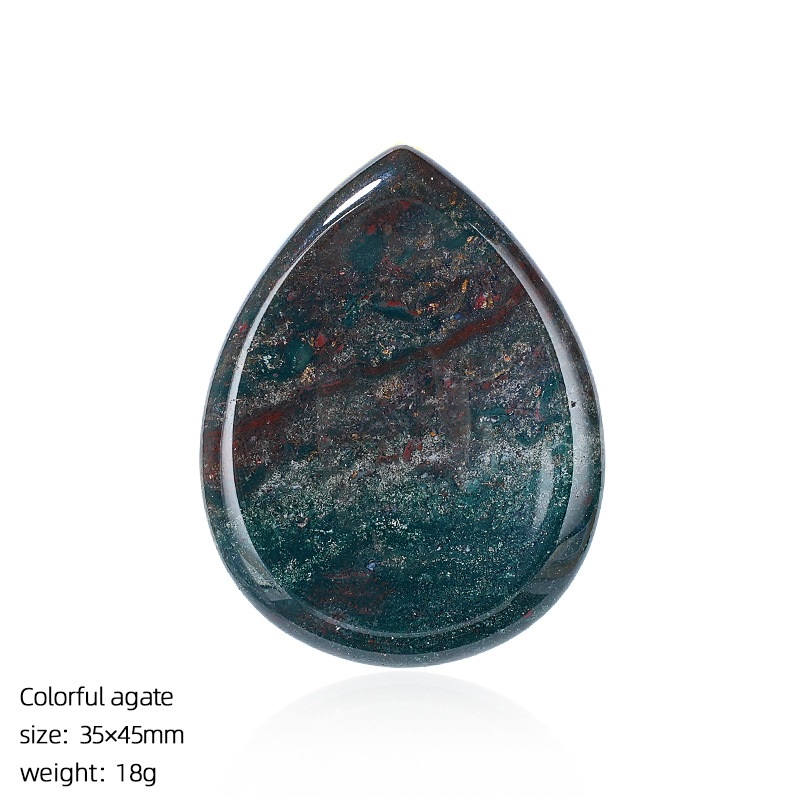 Natural Stone Thumb Worry Stone Teardrop Palm Massage Stone Grooved Crystal Pocket Stone Stress Relief Meditation Healing Stone