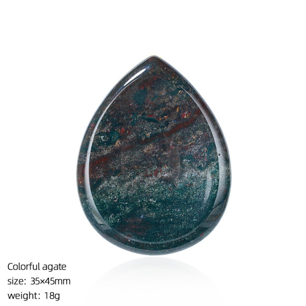 Natural Stone Thumb Worry Stone Teardrop Palm Massage Stone Grooved Crystal Pocket Stone Stress Relief Meditation Healing Stone