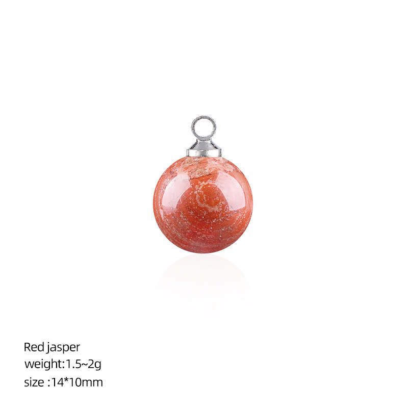 Natural Stone Round Ball Pendant Charm, 10mm Sphere Pendant for DIY Necklace Bracelet Earrings Craft Accessories