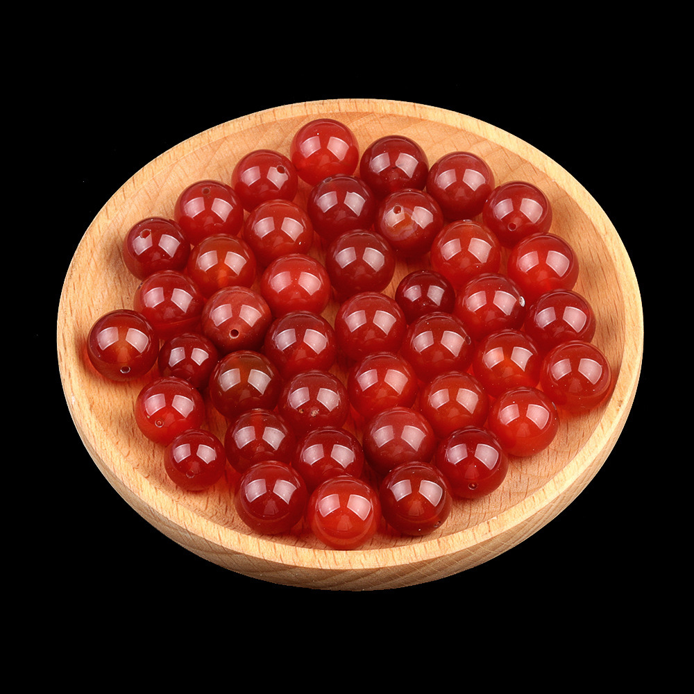 Natural Stone Half Drilled Round Beads, 12mm Crystal Agate Semi Hole Loose Beads for DIY Earrings Stud Jewelry Making and Inlay Accessories