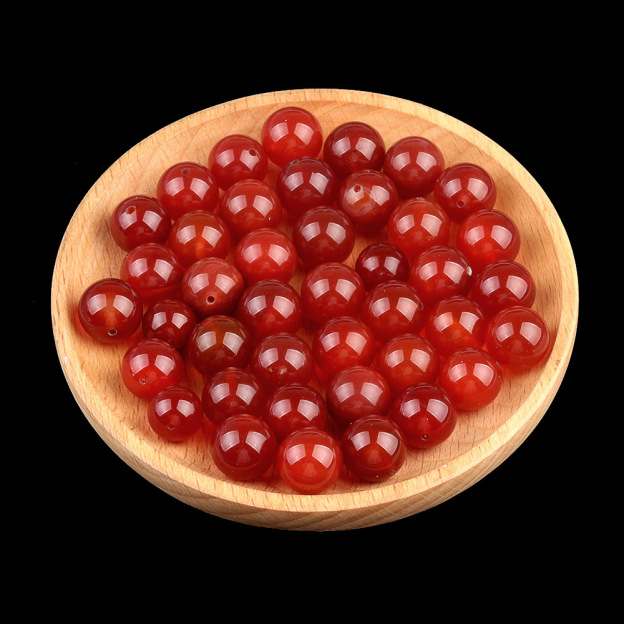 Natural Stone Half Drilled Round Beads, 12mm Crystal Agate Semi Hole Loose Beads for DIY Earrings Stud Jewelry Making and Inlay Accessories