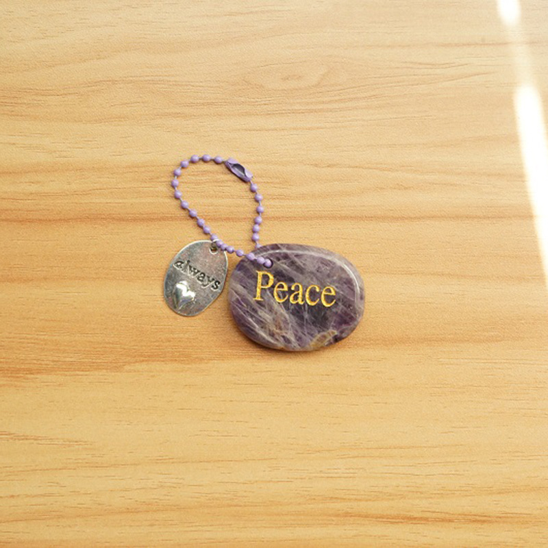 Crystal Engraved Inspiration Stone with Word Charm, Natural Gemstone Pocket Token for Encouragement & Meaning Wholesale