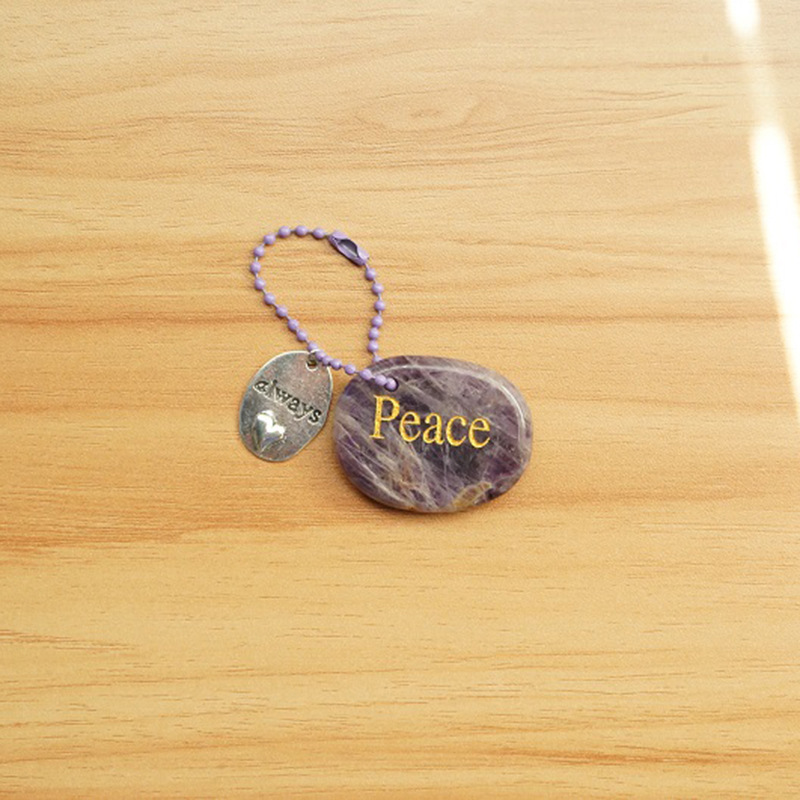 Crystal Engraved Inspiration Stone with Word Charm, Natural Gemstone Pocket Token for Encouragement & Meaning Wholesale