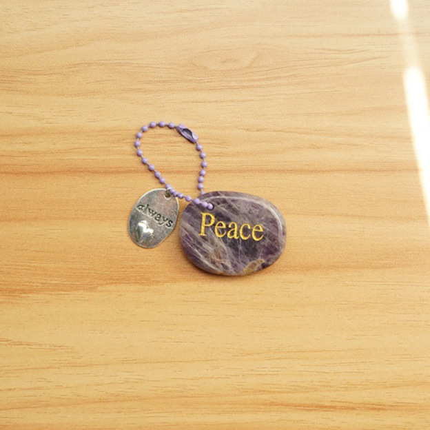 Crystal Engraved Inspiration Stone with Word Charm, Natural Gemstone Pocket Token for Encouragement & Meaning Wholesale