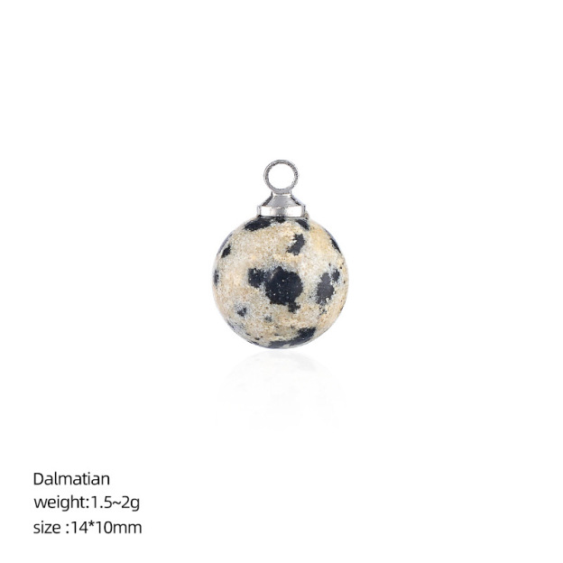 Natural Stone Round Ball Pendant Charm, 10mm Sphere Pendant for DIY Necklace Bracelet Earrings Craft Accessories
