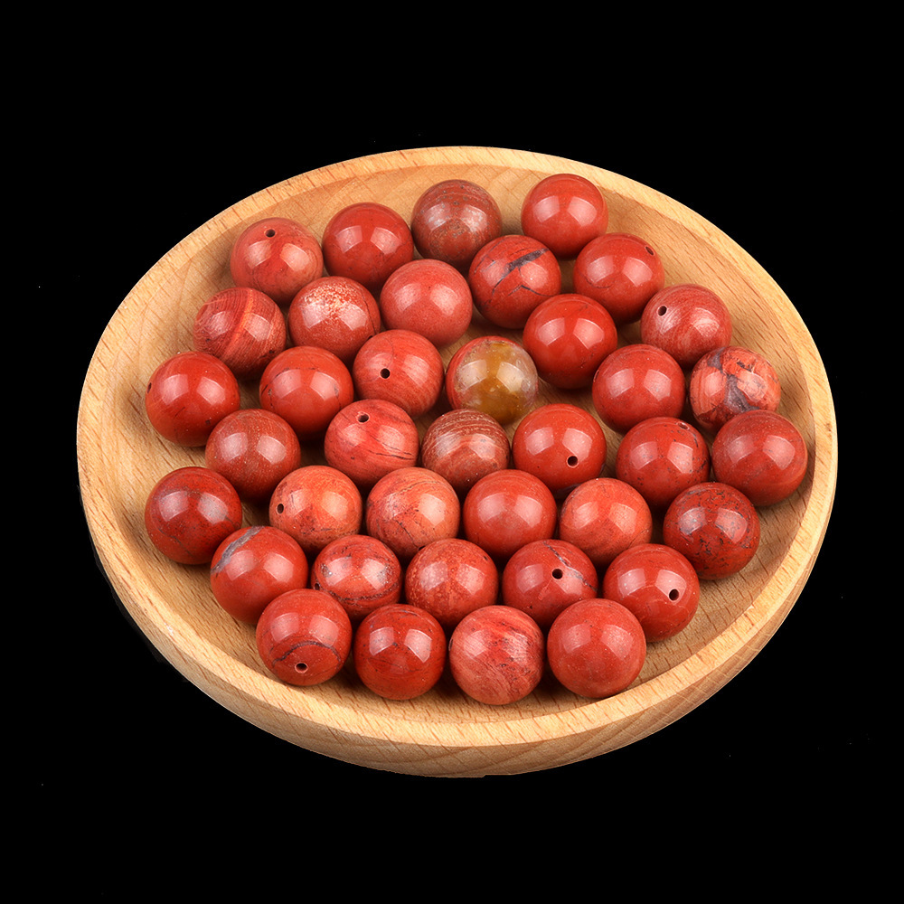 Natural Stone Half Drilled Round Beads, 12mm Crystal Agate Semi Hole Loose Beads for DIY Earrings Stud Jewelry Making and Inlay Accessories