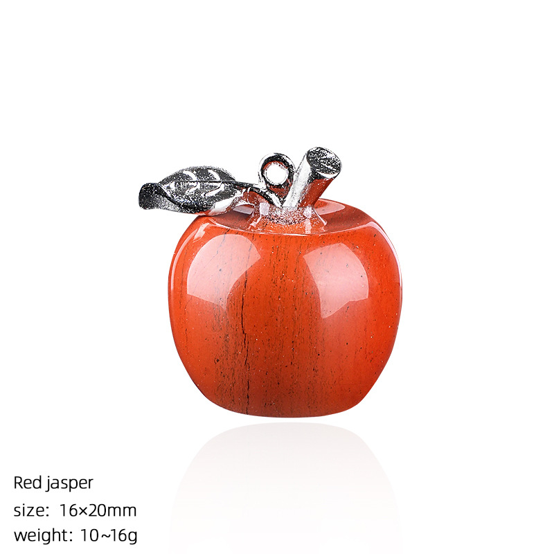 Crystal Fruit Pendant with Leaf, Multi-Color Stone Charm for DIY Necklace or Craft Projects