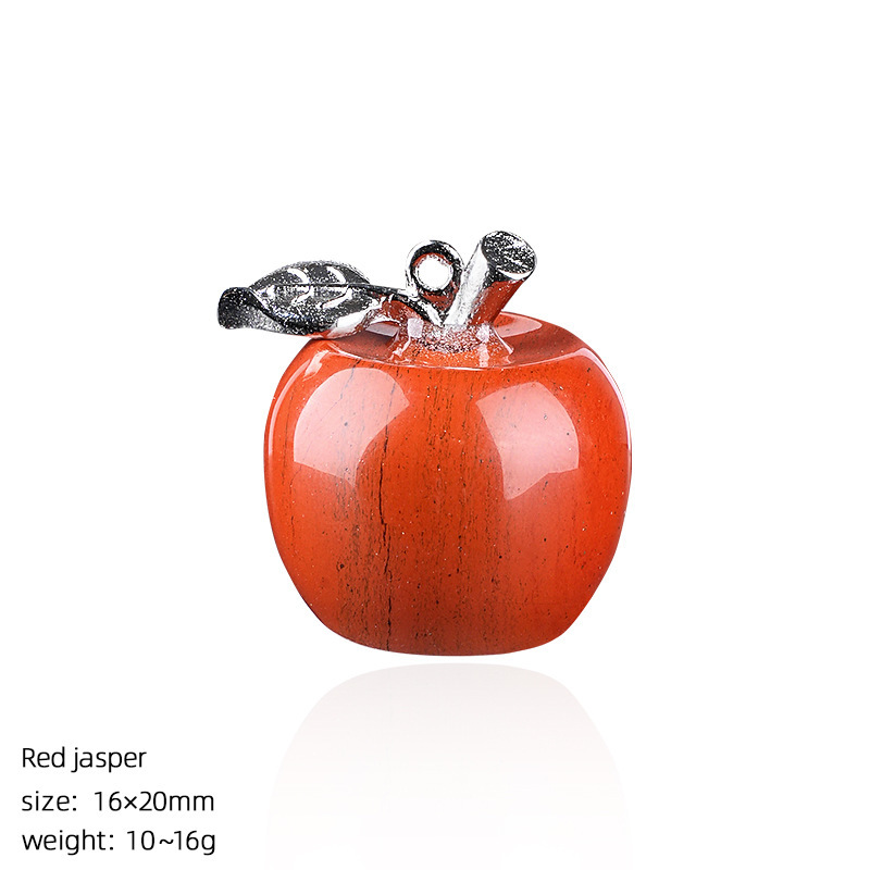 Crystal Fruit Pendant with Leaf, Multi-Color Stone Charm for DIY Necklace or Craft Projects