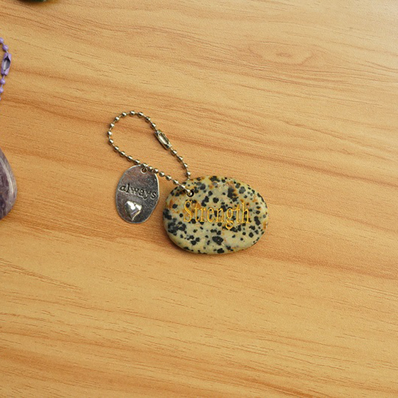 Crystal Engraved Inspiration Stone with Word Charm, Natural Gemstone Pocket Token for Encouragement & Meaning Wholesale