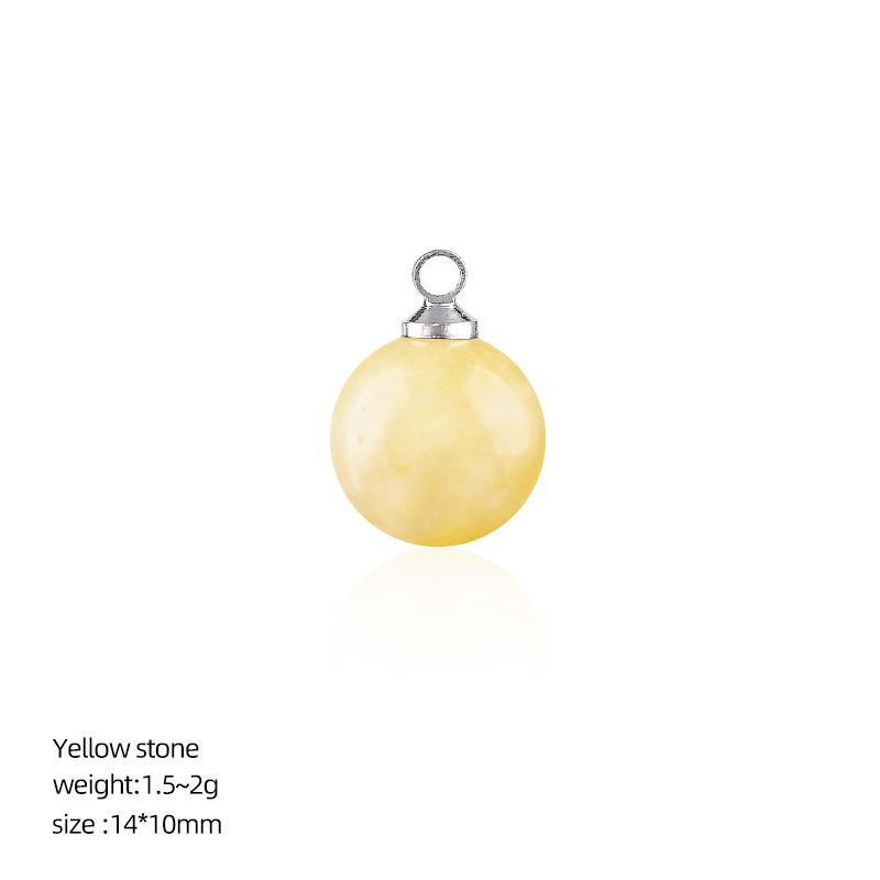 Natural Stone Round Ball Pendant Charm, 10mm Sphere Pendant for DIY Necklace Bracelet Earrings Craft Accessories