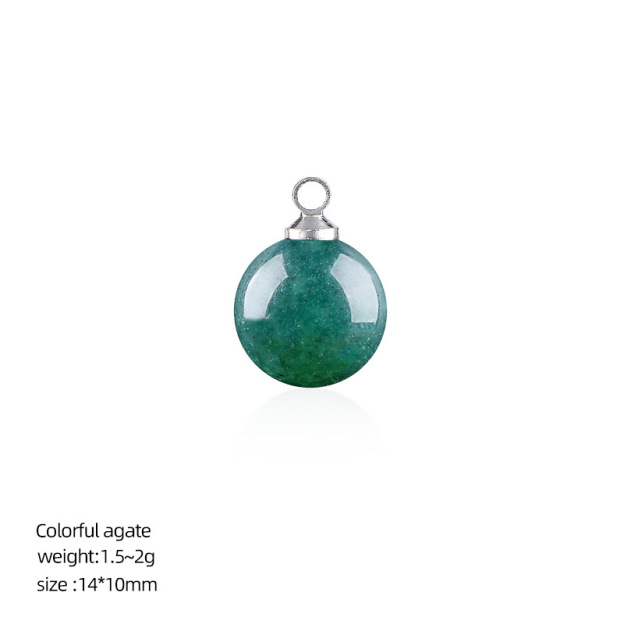 Natural Stone Round Ball Pendant Charm, 10mm Sphere Pendant for DIY Necklace Bracelet Earrings Craft Accessories