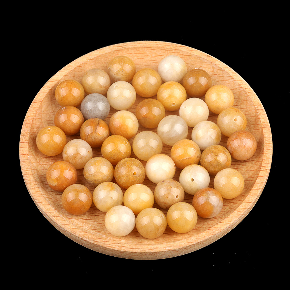 Natural Stone Half Drilled Round Beads, 12mm Crystal Agate Semi Hole Loose Beads for DIY Earrings Stud Jewelry Making and Inlay Accessories