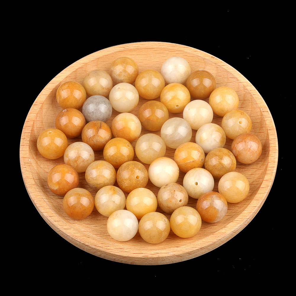 Natural Stone Half Drilled Round Beads, 12mm Crystal Agate Semi Hole Loose Beads for DIY Earrings Stud Jewelry Making and Inlay Accessories