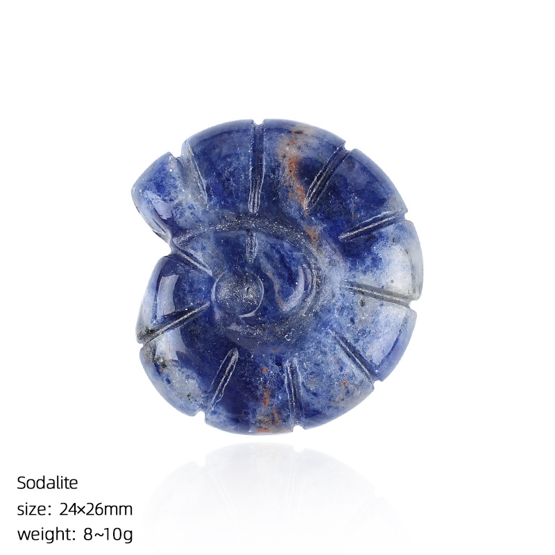 Natural Crystal Sea Shell - Double-Sided Carved Snail Shaped Home Decor for Miniature Scene with No Hole