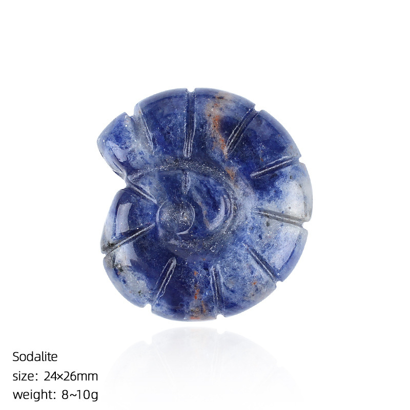 Natural Crystal Sea Shell - Double-Sided Carved Snail Shaped Home Decor for Miniature Scene with No Hole