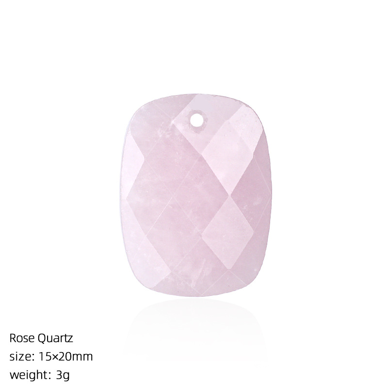 Natural Stone Faceted Rectangle Pendant Charm for DIY Necklace Bracelet Earrings Hair Accessories Craft Pendant