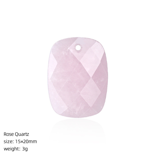 Natural Stone Faceted Rectangle Pendant Charm for DIY Necklace Bracelet Earrings Hair Accessories Craft Pendant