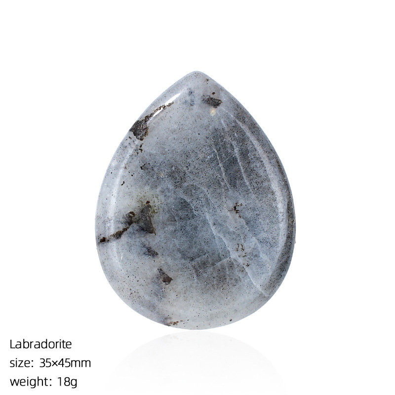 Natural Stone Thumb Worry Stone Teardrop Palm Massage Stone Grooved Crystal Pocket Stone Stress Relief Meditation Healing Stone