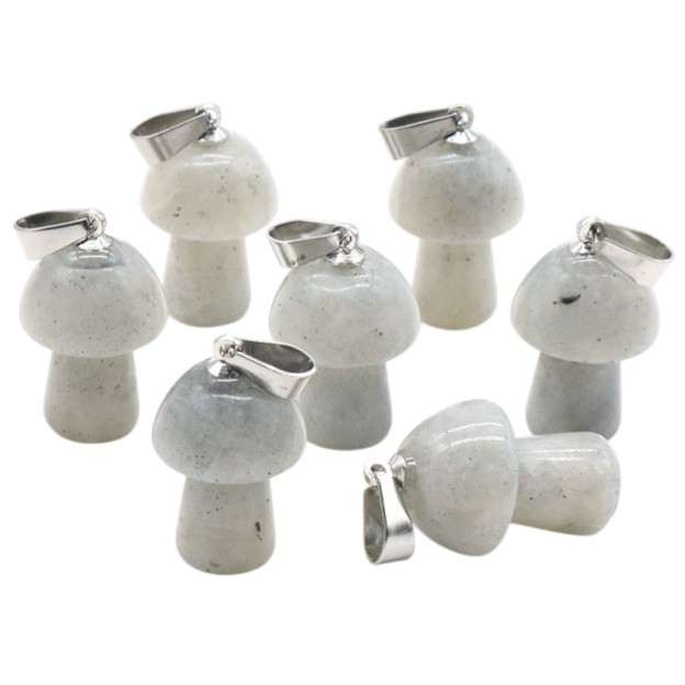 Natural Crystal Mushroom Pendant, Small Stone Mushroom Charm for DIY Necklace, Keychain, Jewelry Making and Cute Everyday Accessories