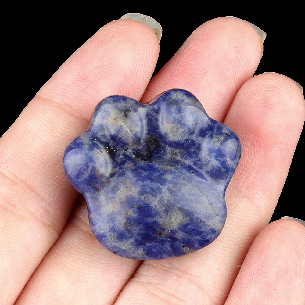 Natural Crystal Paw Figurine, Carved Cat Paw Bear Paw Stone Mini Desk Decor Gift, Polished Animal Palm Ornament and Cute Display Collectible