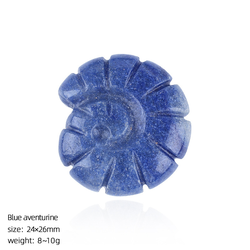 Natural Crystal Sea Shell - Double-Sided Carved Snail Shaped Home Decor for Miniature Scene with No Hole