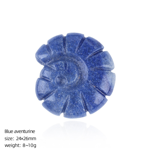 Natural Crystal Sea Shell - Double-Sided Carved Snail Shaped Home Decor for Miniature Scene with No Hole