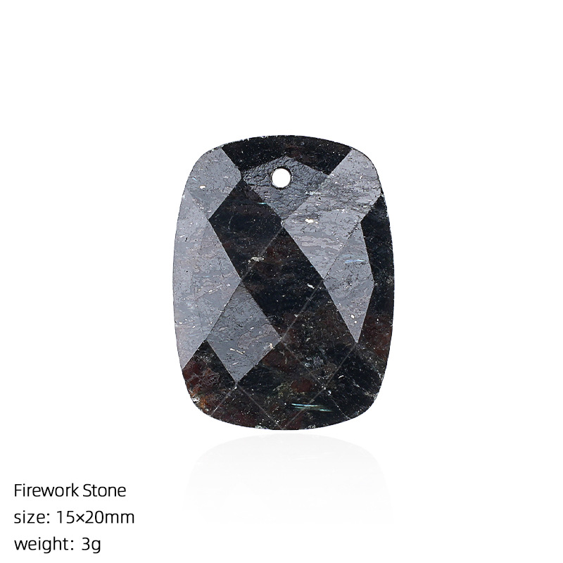 Natural Stone Faceted Rectangle Pendant Charm for DIY Necklace Bracelet Earrings Hair Accessories Craft Pendant
