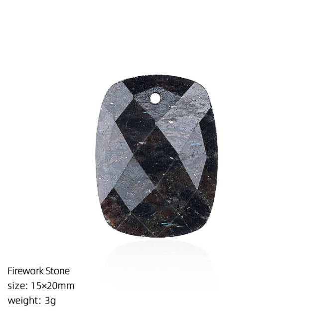 Natural Stone Faceted Rectangle Pendant Charm for DIY Necklace Bracelet Earrings Hair Accessories Craft Pendant