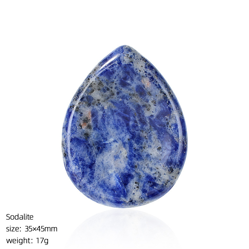 Natural Stone Thumb Worry Stone Teardrop Palm Massage Stone Grooved Crystal Pocket Stone Stress Relief Meditation Healing Stone