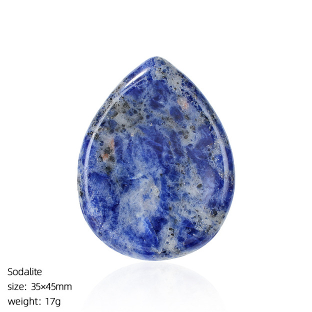 Natural Stone Thumb Worry Stone Teardrop Palm Massage Stone Grooved Crystal Pocket Stone Stress Relief Meditation Healing Stone