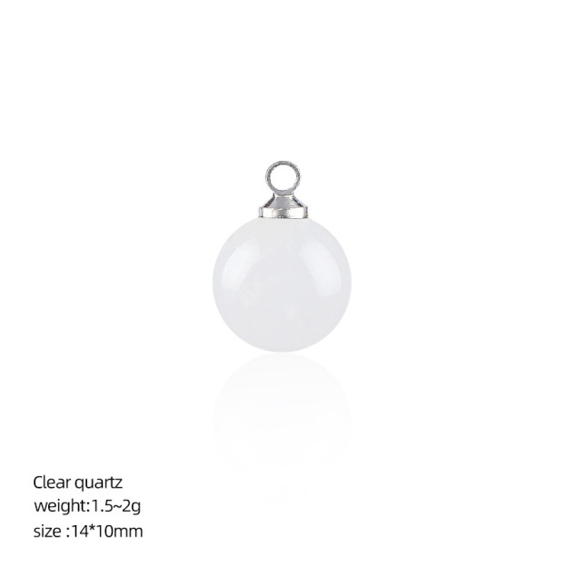 Natural Stone Round Ball Pendant Charm, 10mm Sphere Pendant for DIY Necklace Bracelet Earrings Craft Accessories