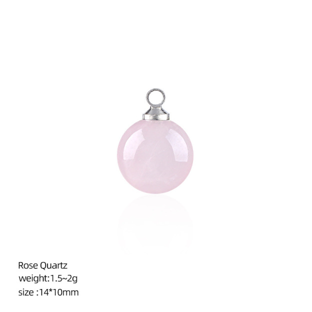 Natural Stone Round Ball Pendant Charm, 10mm Sphere Pendant for DIY Necklace Bracelet Earrings Craft Accessories