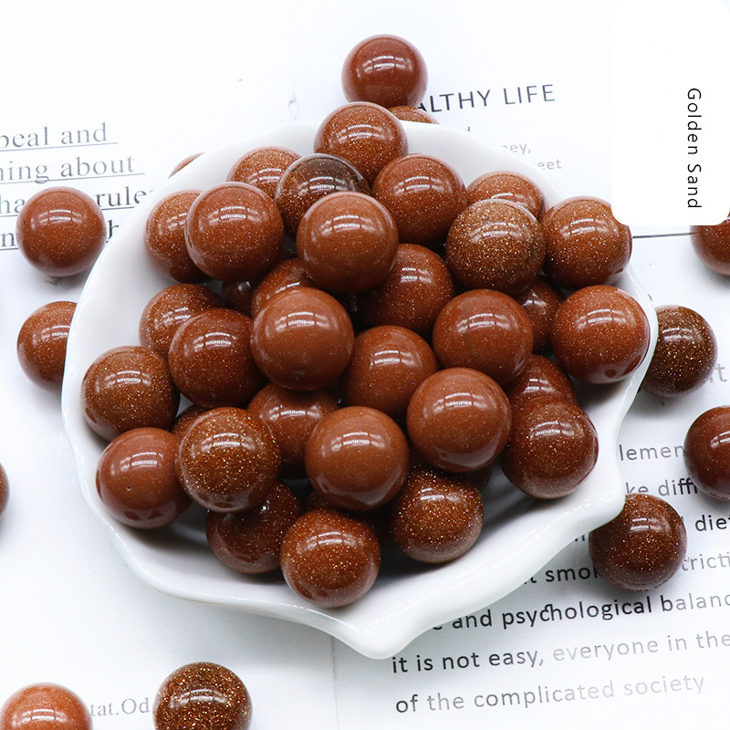 Natural Crystal Sphere Bead, 16mm No Hole Round Stone Bead for DIY Jewelry Making, Display Decor and Handmade Accessory Projects
