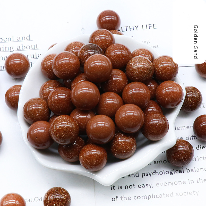 Natural Crystal Sphere Bead, 16mm No Hole Round Stone Bead for DIY Jewelry Making, Display Decor and Handmade Accessory Projects