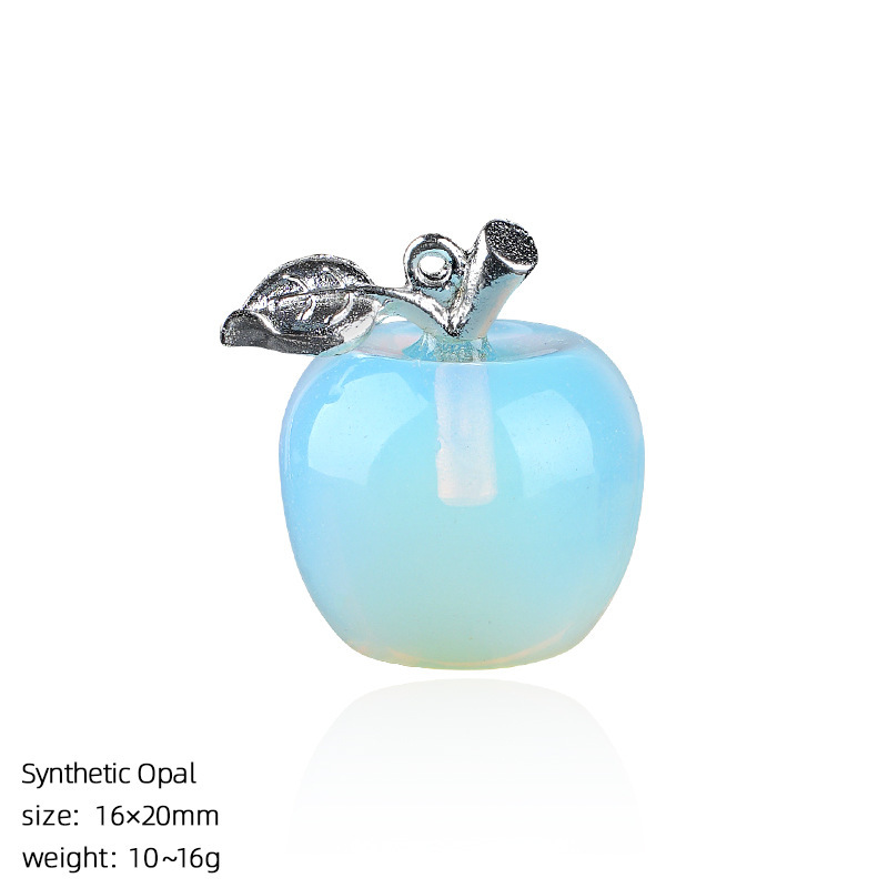 Crystal Fruit Pendant with Leaf, Multi-Color Stone Charm for DIY Necklace or Craft Projects