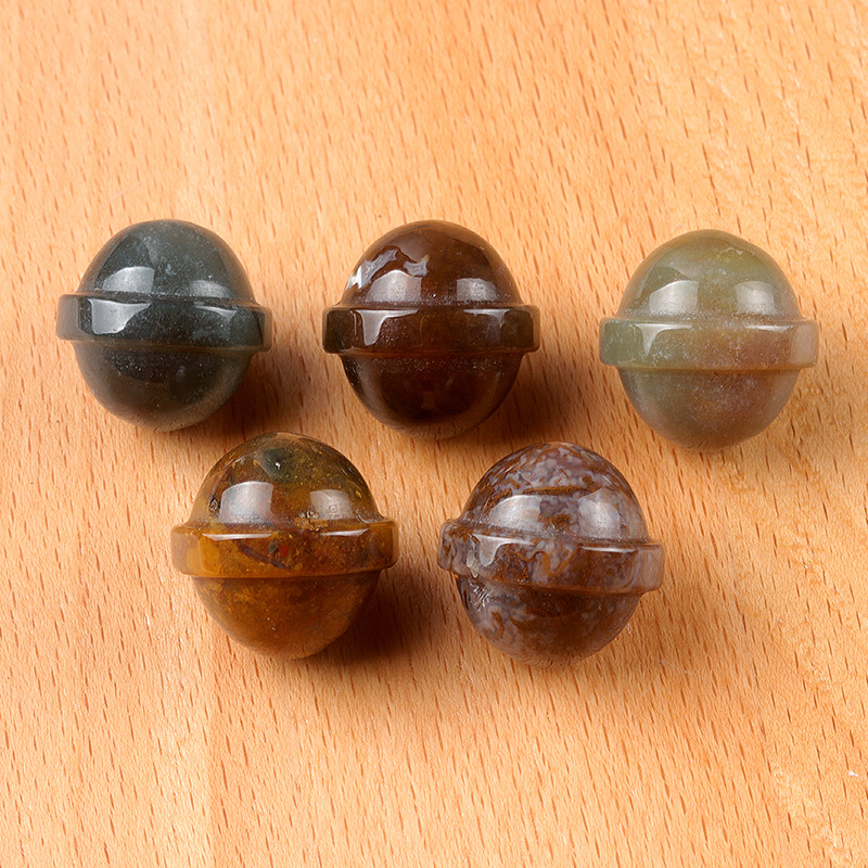 Natural Crystal Mini Planet 20mm Galaxy Carved Gemstone Decorative Ornament