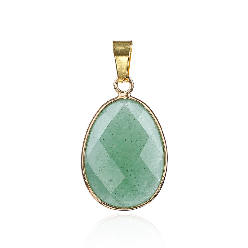 Elegant Oval-Shaped Crystal Pendant with Double Facet Copper Edge Necklace for Fashion