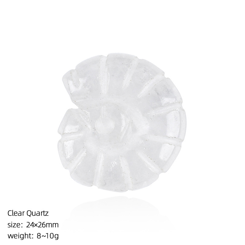 Natural Crystal Sea Shell - Double-Sided Carved Snail Shaped Home Decor for Miniature Scene with No Hole