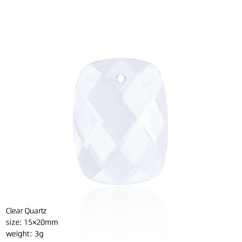 Natural Stone Faceted Rectangle Pendant Charm for DIY Necklace Bracelet Earrings Hair Accessories Craft Pendant