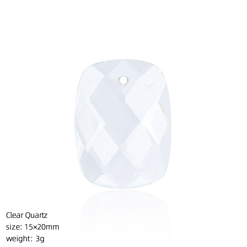 Natural Stone Faceted Rectangle Pendant Charm for DIY Necklace Bracelet Earrings Hair Accessories Craft Pendant