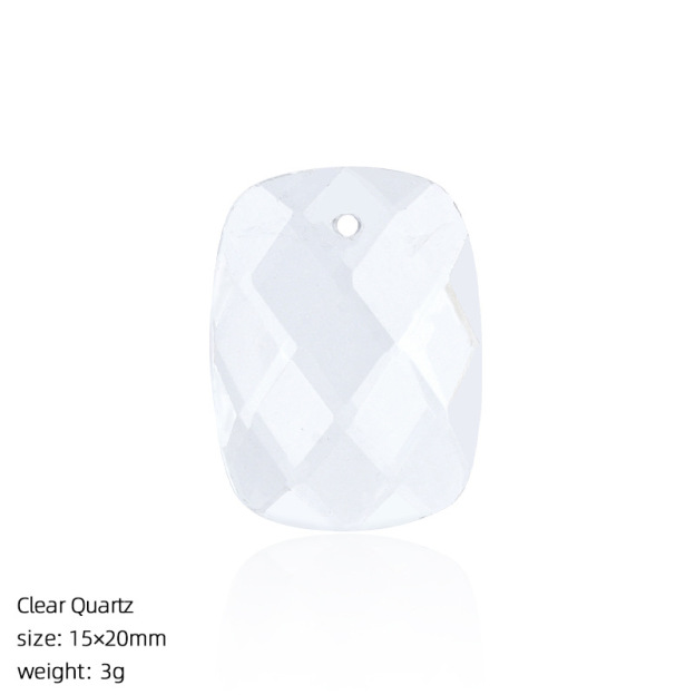 Natural Stone Faceted Rectangle Pendant Charm for DIY Necklace Bracelet Earrings Hair Accessories Craft Pendant