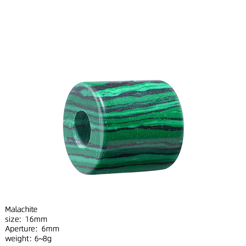 Natural Stone Cylinder Large Hole Beads, 16mm Crystal Agate Barrel Loose Beads with 6mm Hole for DIY Bracelets, Necklaces and Jewelry Accessories