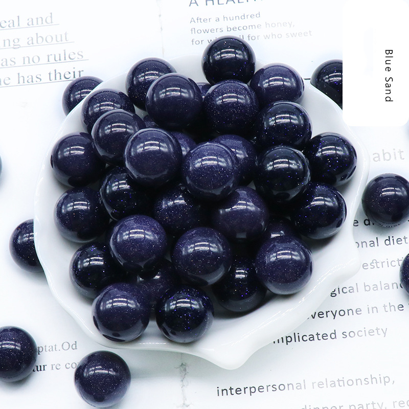 Natural Crystal Sphere Bead, 16mm No Hole Round Stone Bead for DIY Jewelry Making, Display Decor and Handmade Accessory Projects