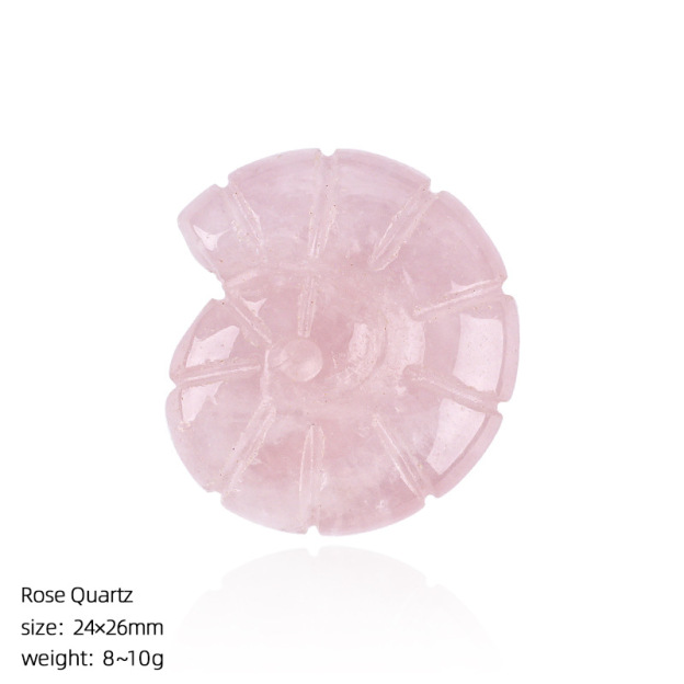 Natural Crystal Sea Shell - Double-Sided Carved Snail Shaped Home Decor for Miniature Scene with No Hole