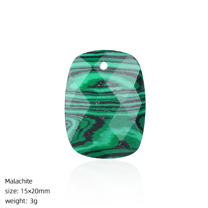 Natural Stone Faceted Rectangle Pendant Charm for DIY Necklace Bracelet Earrings Hair Accessories Craft Pendant