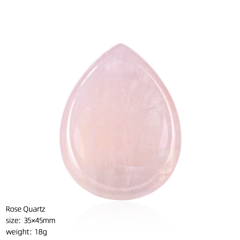 Natural Stone Thumb Worry Stone Teardrop Palm Massage Stone Grooved Crystal Pocket Stone Stress Relief Meditation Healing Stone