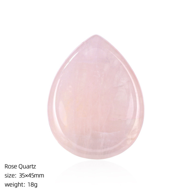 Natural Stone Thumb Worry Stone Teardrop Palm Massage Stone Grooved Crystal Pocket Stone Stress Relief Meditation Healing Stone