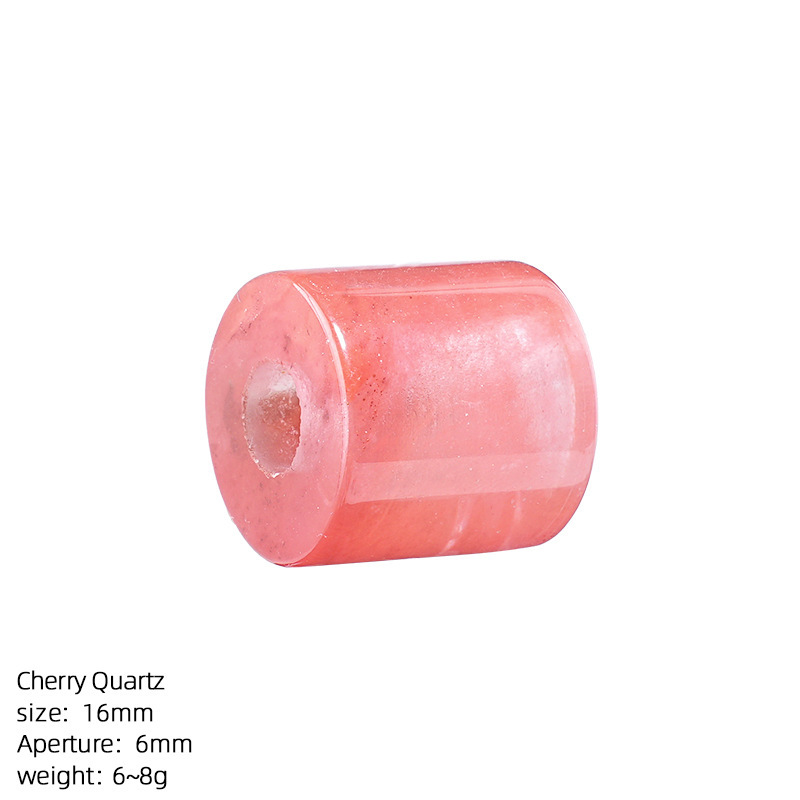 Natural Stone Cylinder Large Hole Beads, 16mm Crystal Agate Barrel Loose Beads with 6mm Hole for DIY Bracelets, Necklaces and Jewelry Accessories