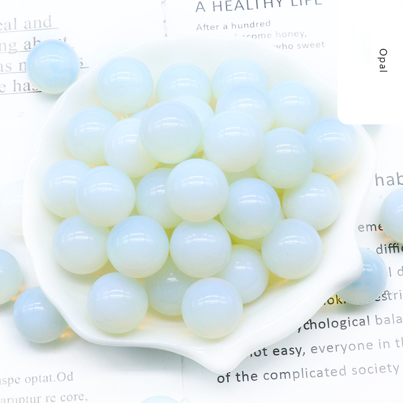 Natural Crystal Sphere Bead, 16mm No Hole Round Stone Bead for DIY Jewelry Making, Display Decor and Handmade Accessory Projects