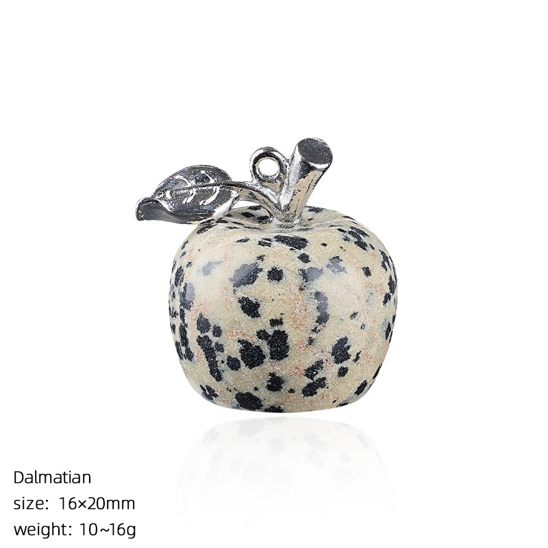 Crystal Fruit Pendant with Leaf, Multi-Color Stone Charm for DIY Necklace or Craft Projects